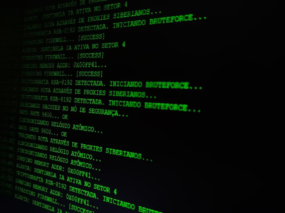 Green programming code glowing on a dark computer screen